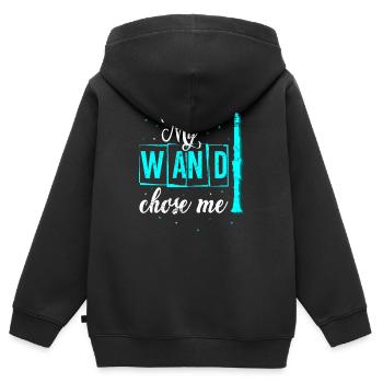 Clarinette - Sweat Premium à capuche zippé enfant bio - noir - Dos - AI Model Kid Male (0cm)
