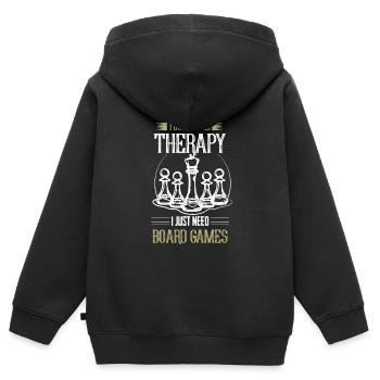 Brettspiele Spiele Schach - Kinder Premium Organic Zip Hoodie - Schwarz - Hinten - AI Model Kid Male (0cm)