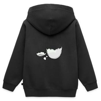 Eierschale Ei Eier schlüpfen Baby Geburt Schwanger - Kinder Premium Organic Zip Hoodie - Schwarz - Hinten - AI Model Kid Male (0cm)