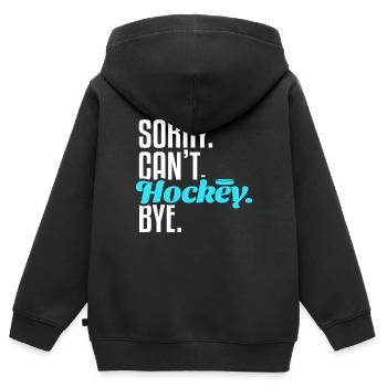 Hockey Verein - Kinder Premium Organic Zip Hoodie - Schwarz - Hinten - AI Model Kid Male (0cm)