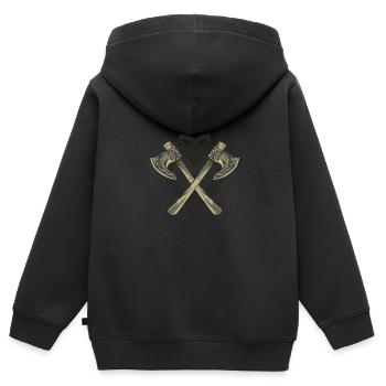 Vikings - Sweat Premium à capuche zippé enfant bio - noir - Dos - AI Model Kid Male (0cm)