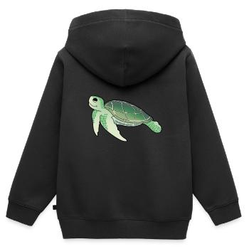 Créatures marines Tortues Tortues - Sweat Premium à capuche zippé enfant bio - noir - Dos - AI Model Kid Male (0cm)