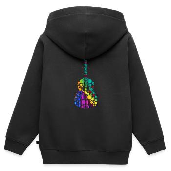 Gitarre E Gitarre - Kinder Premium Organic Zip Hoodie - Schwarz - Hinten - AI Model Kid Male (0cm)