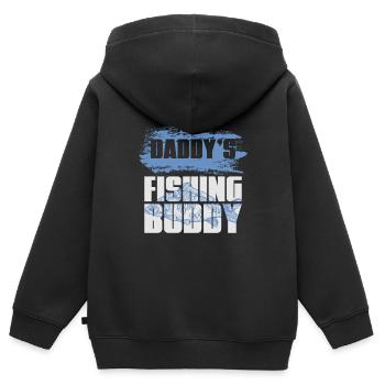 Pêche à la pêche - Sweat Premium à capuche zippé enfant bio - noir - Dos - AI Model Kid Male (0cm)