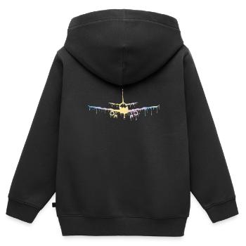 Flugzeug - Kinder Premium Organic Zip Hoodie - Schwarz - Hinten - AI Model Kid Male (0cm)