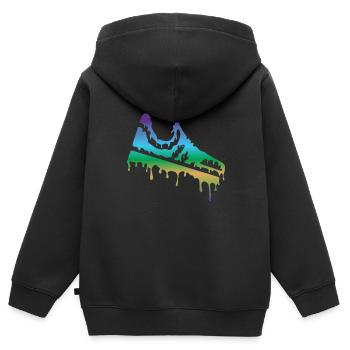Schuh - Kinder Premium Organic Zip Hoodie - Schwarz - Hinten - AI Model Kid Male (0cm)