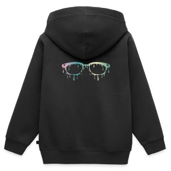 Coole Brille - Kinder Premium Organic Zip Hoodie - Schwarz - Hinten - AI Model Kid Male (0cm)