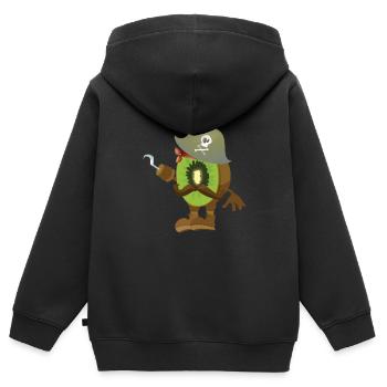 Kiwi - Kinder Premium Organic Zip Hoodie - Schwarz - Hinten - AI Model Kid Male (0cm)