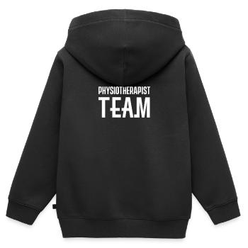 physical therapy - Kids Premium Organic Zip-up Hoodie - black - Back - AI Model Kid Male (0cm)