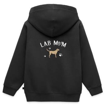 Haustier Mama - Kinder Premium Organic Zip Hoodie - Schwarz - Hinten - AI Model Kid Male (0cm)