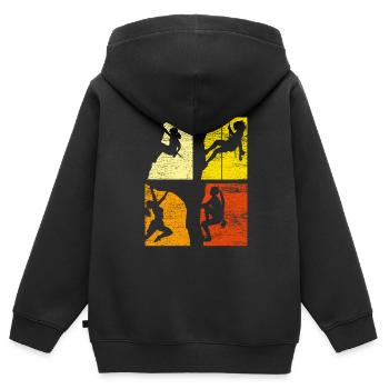 Klettern Mädchen Bergsteiger - Kinder Premium Organic Zip Hoodie - Schwarz - Hinten - AI Model Kid Male (0cm)