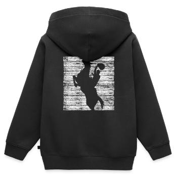 Cowboy Pferd Cowboystiefel - Kinder Premium Organic Zip Hoodie - Schwarz - Hinten - AI Model Kid Male (0cm)