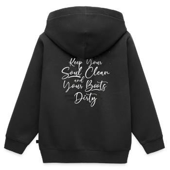 Cowboystiefel Wilden Westen - Kinder Premium Organic Zip Hoodie - Schwarz - Hinten - AI Model Kid Male (0cm)