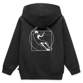 Escalade alpinisme alpinisme randonnée - Sweat Premium à capuche zippé enfant bio - noir - Dos - AI Model Kid Male (0cm)
