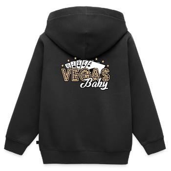 las vegas spiel - Kinder Premium Organic Zip Hoodie - Schwarz - Hinten - AI Model Kid Male (0cm)