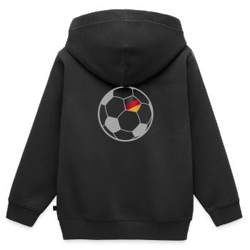Deutschland - Kinder Premium Organic Zip Hoodie - Schwarz - Hinten - AI Model Kid Male (0cm)