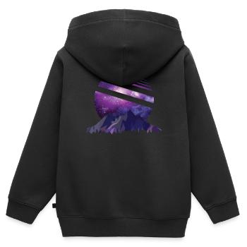 Galaxy - Galaxie - Kinder Premium Organic Zip Hoodie - Schwarz - Hinten - AI Model Kid Male (0cm)