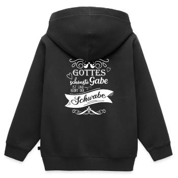 Schwäbisch Schwabe - Kinder Premium Organic Zip Hoodie - Schwarz - Hinten - AI Model Kid Male (0cm)