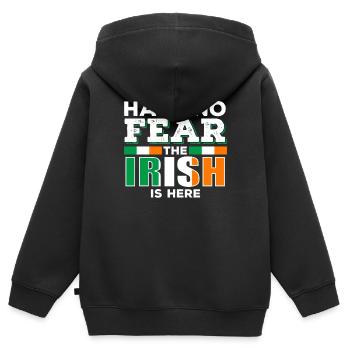 Irisch Irland - Kinder Premium Organic Zip Hoodie - Schwarz - Hinten - AI Model Kid Male (0cm)