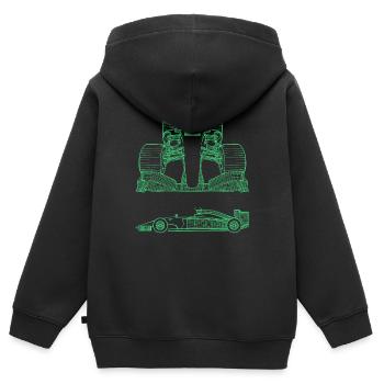 Voiture de course en 3D formule de course voiture de course 1 un - Sweat Premium à capuche zippé enfant bio - noir - Dos - AI Model Kid Male (0cm)
