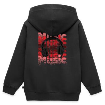 Headphones - Kids Premium Organic Zip-up Hoodie - black - Back - AI Model Kid Male (0cm)