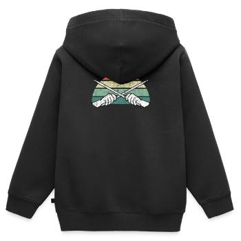 Schlagzeug Schlagzeuger - Kinder Premium Organic Zip Hoodie - Schwarz - Hinten - AI Model Kid Male (0cm)