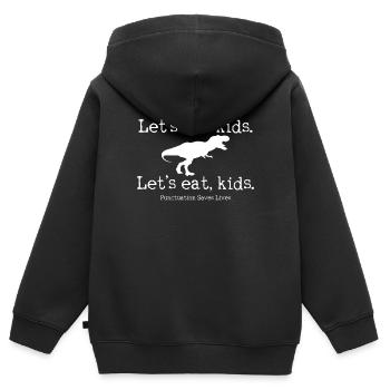 Grammaire de professeur d'anglais - Sweat Premium à capuche zippé enfant bio - noir - Dos - AI Model Kid Male (0cm)