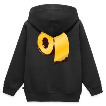 Achats de papier toilette or 2020 hamster - Sweat Premium à capuche zippé enfant bio - noir - Dos - AI Model Kid Male (0cm)