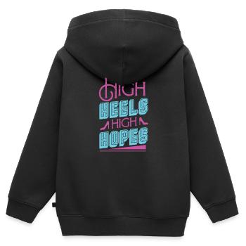 High Heels - Kinder Premium Organic Zip Hoodie - Schwarz - Hinten - AI Model Kid Male (0cm)