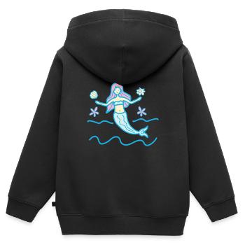 Sirène - Sweat Premium à capuche zippé enfant bio - noir - Dos - AI Model Kid Male (0cm)