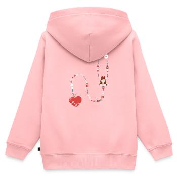 Krankenschwester Medizin - Kinder Premium Organic Zip Hoodie - Rosa - Hinten - AI Model Kid Female (0cm)