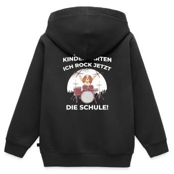 Bye Bye Kindergarten ich rock jetzt die Schule - Kinder Premium Organic Zip Hoodie - Schwarz - Hinten - AI Model Kid Male (0cm)
