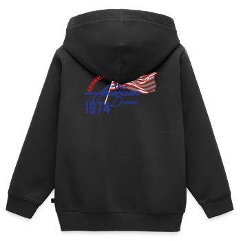 États-Unis - American Dream - Sweat Premium à capuche zippé enfant bio - noir - Dos - AI Model Kid Male (0cm)