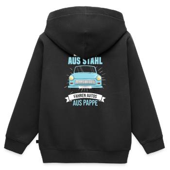 DDR Auto Osten Ossi Ostberlin Ostalgie Ostdeutsch - Kinder Premium Organic Zip Hoodie - Schwarz - Hinten - AI Model Kid Male (0cm)