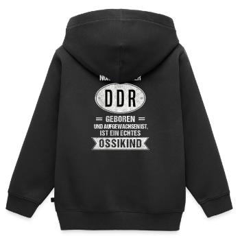 Ossi Spruch DDR Nicki Ostdeutscher Ossikind - Kinder Premium Organic Zip Hoodie - Schwarz - Hinten - AI Model Kid Male (0cm)