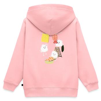 Kawaii Sushi Wäsche - Kinder Premium Organic Zip Hoodie - Rosa - Hinten - AI Model Kid Female (0cm)
