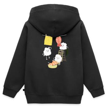 Kawaii Sushi Wäsche - Kinder Premium Organic Zip Hoodie - Schwarz - Hinten - AI Model Kid Male (0cm)
