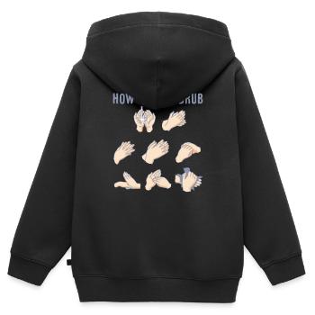 How to handrup - Sweat Premium à capuche zippé enfant bio - noir - Dos - AI Model Kid Male (0cm)