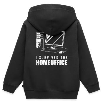 I Survived The Home Office - Kids Premium Organic Zip-up Hoodie - black - Back - AI Model Kid Male (0cm)
