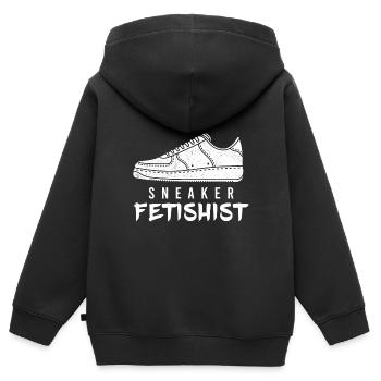 Sneaker Fetishist, schuh turnschuhe geschenk - Kinder Premium Organic Zip Hoodie - Schwarz - Hinten - AI Model Kid Male (0cm)