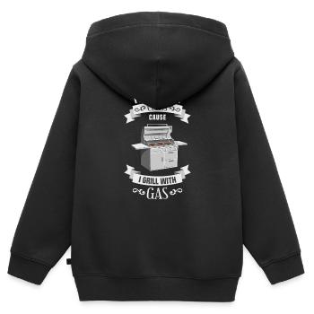 Gril à gaz griller barbecue gril à gaz maître grill - Sweat Premium à capuche zippé enfant bio - noir - Dos - AI Model Kid Male (0cm)