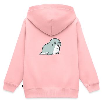 Süße Robbe Seehund Seerobbe Geschenk - Kinder Premium Organic Zip Hoodie - Rosa - Hinten - AI Model Kid Female (0cm)