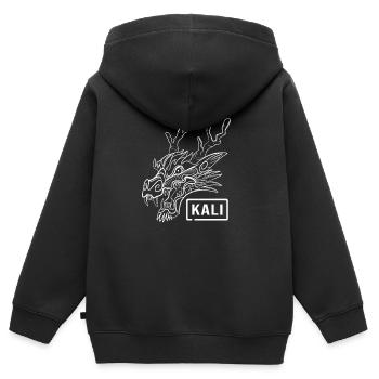 Kali Linux Computer Administrator Tux Drachen Kopf - Kinder Premium Organic Zip Hoodie - Schwarz - Hinten - AI Model Kid Male (0cm)