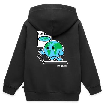 Terre plate Rond Terre - Sweat Premium à capuche zippé enfant bio - noir - Dos - AI Model Kid Male (0cm)