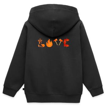 LOVE Firefighter - Kinder Premium Organic Zip Hoodie - Schwarz - Hinten - AI Model Kid Male (0cm)