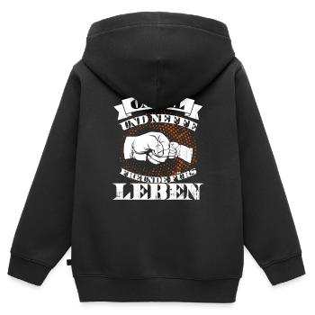 onkel und neffe - Kinder Premium Organic Zip Hoodie - Schwarz - Hinten - AI Model Kid Male (0cm)