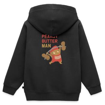 Erdnussbutter Mann - Kinder Premium Organic Zip Hoodie - Schwarz - Hinten - AI Model Kid Male (0cm)