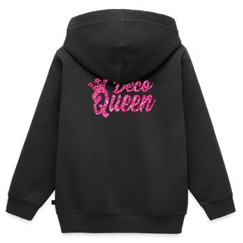 Deco Queen - Sweat Premium à capuche zippé enfant bio - noir - Dos - AI Model Kid Male (0cm)
