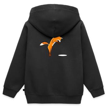 Renard - Sweat Premium à capuche zippé enfant bio - noir - Dos - AI Model Kid Male (0cm)