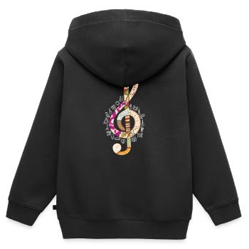 Notenschlüssel Klassische Musik - Kinder Premium Organic Zip Hoodie - Schwarz - Hinten - AI Model Kid Male (0cm)